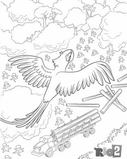 coloriage rio 2 blu et de jungle en danger